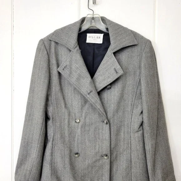 Vintage Oscar de la Renta Long Line Double Breasted Blazer Jacket - Picture 3 of 4